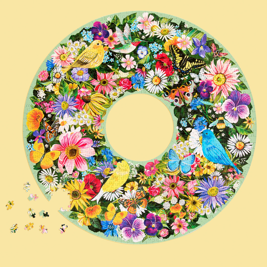 Round Spring Floral Wreath Puzzle | WerkShoppe
