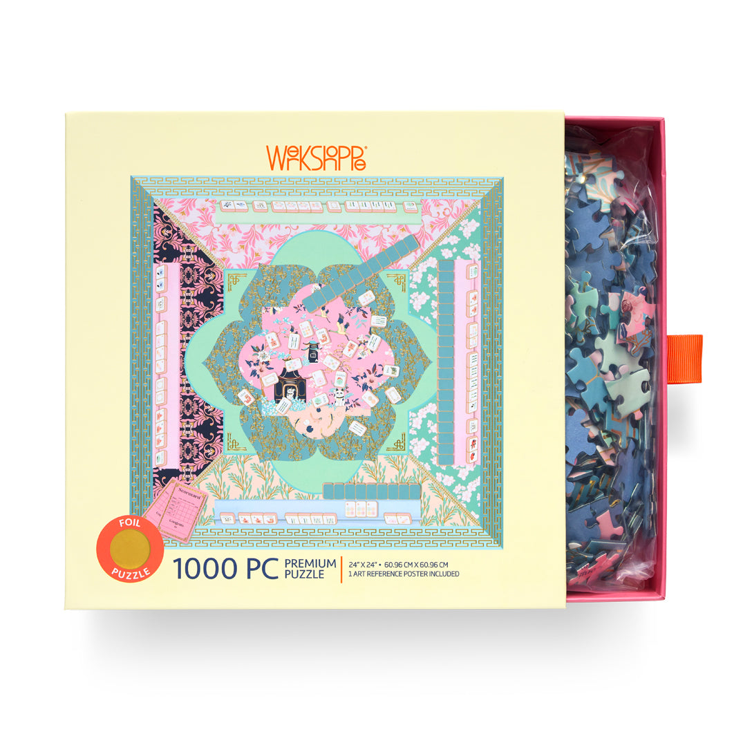 Let's Play Mahjong 1000 Piece Puzzle | Gold Foil Details |– WerkShoppe