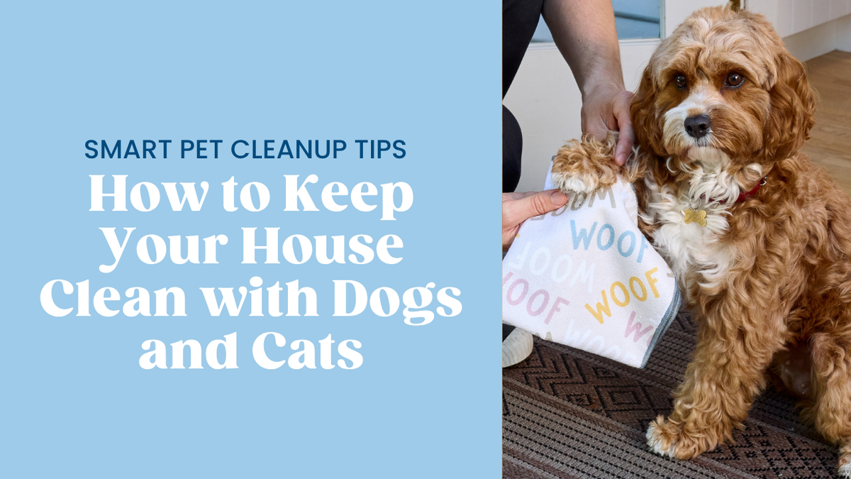How to Keep Your House Clean with Dogs and Cats: Smart Pet Cleanup Tips, dog towels, pet bowl mats, pet hair remover mitts, pet bowl scrubbies
