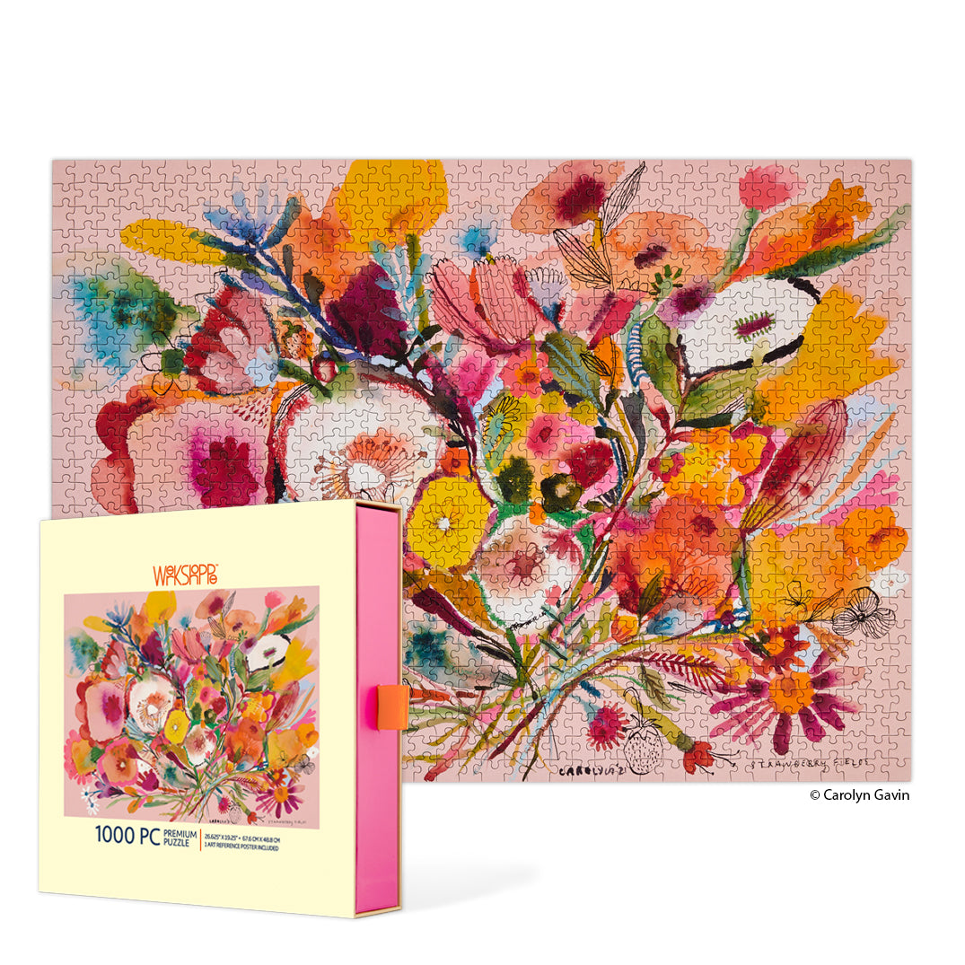 Strawberry Fields Pink Flower Bouquet Puzzle | WerkShoppe
