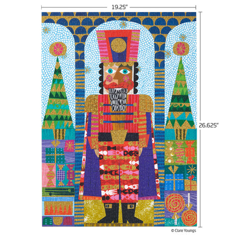 Art by Clare Youngs, festive nutcracker jigsaw puzzle, holiday puzzle, 1000 piece puzzle, puzzle gifts, artist designed puzzles, unique puzzles, christmas puzzloe