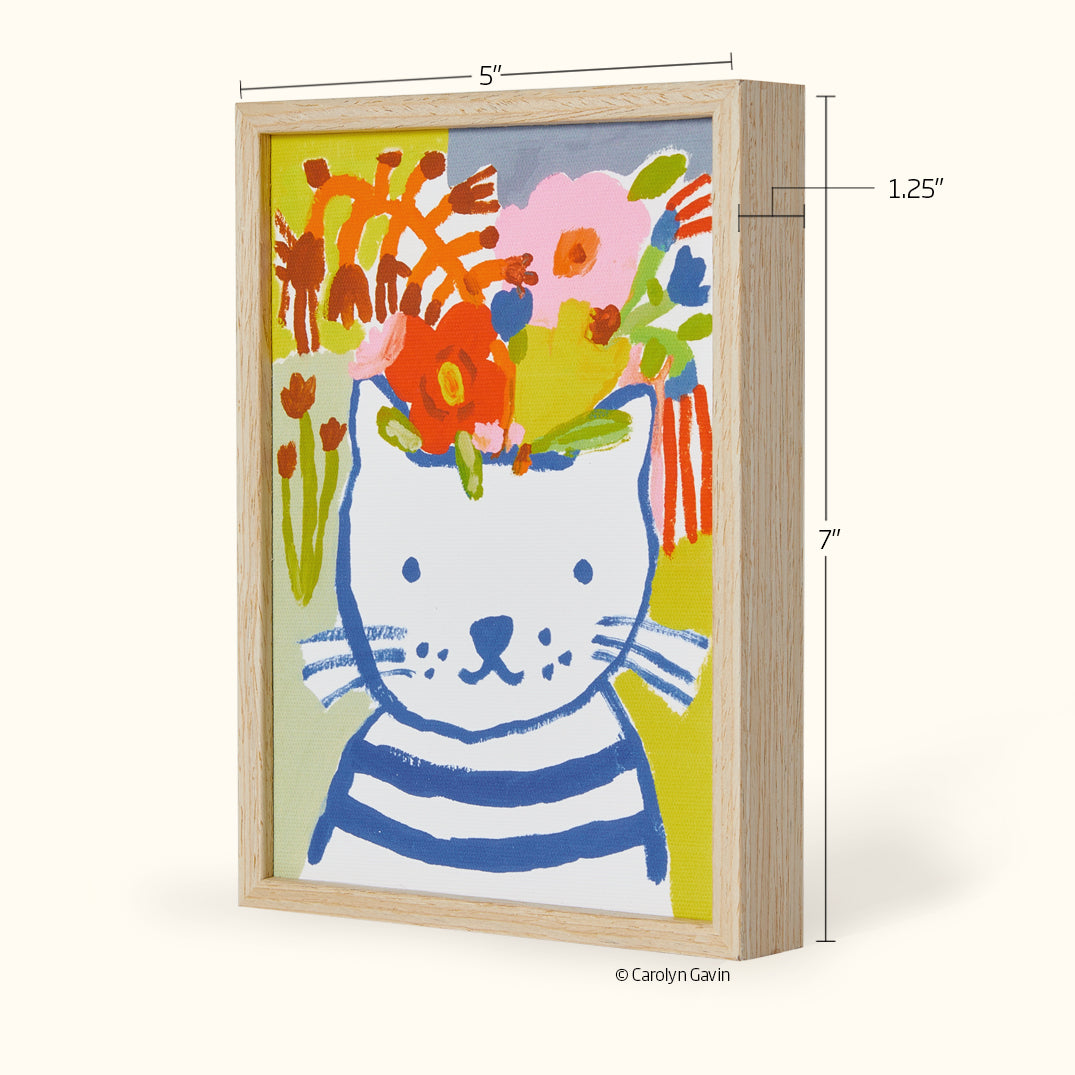 Blue Cat | Framed Canvas Art