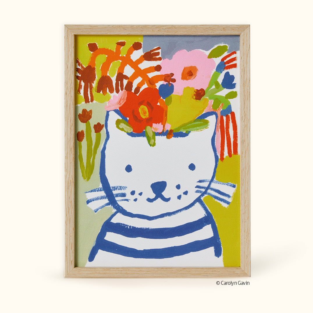 Blue Cat | Framed Canvas Art