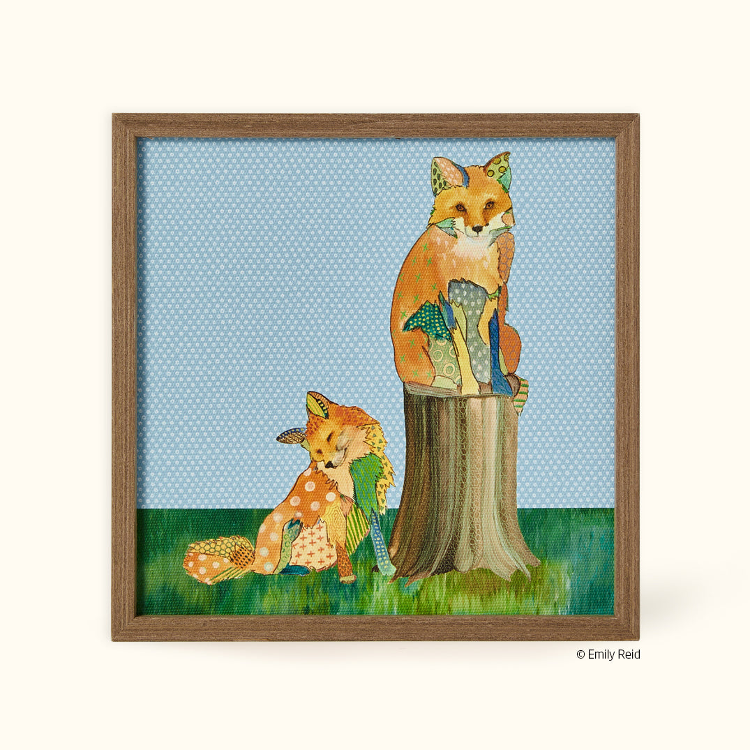 Foxes | Framed Canvas Art