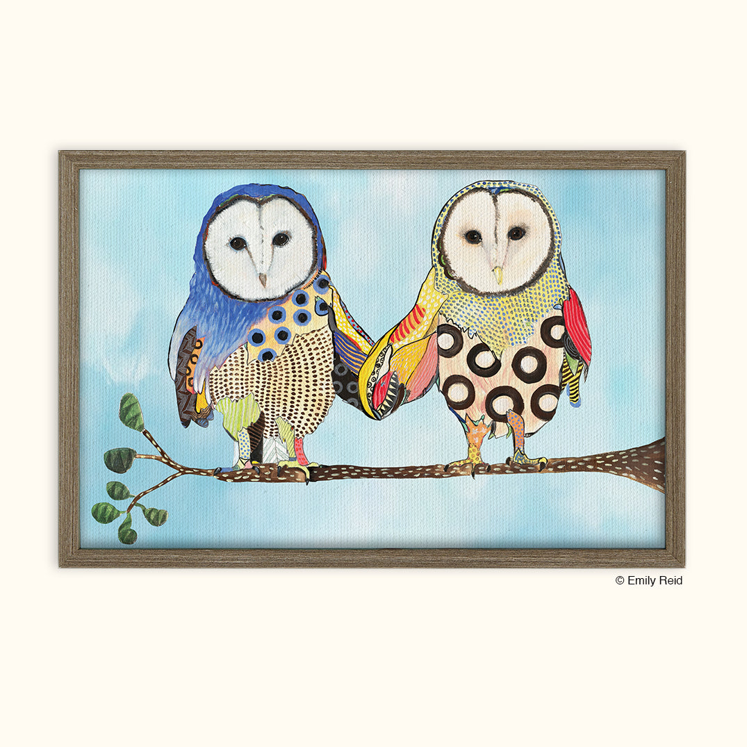 Owl Love | Framed Canvas Art