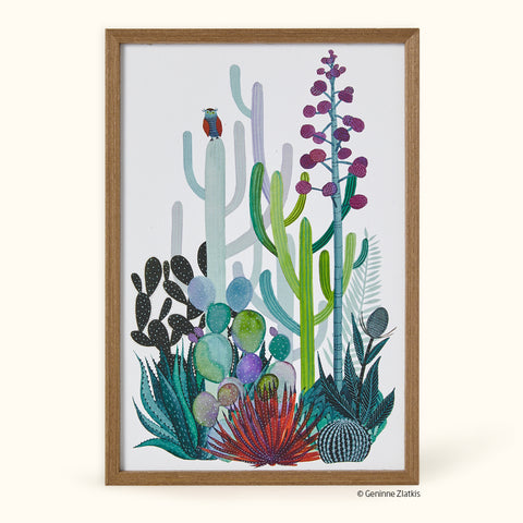Saguaros Framed Canvas Art