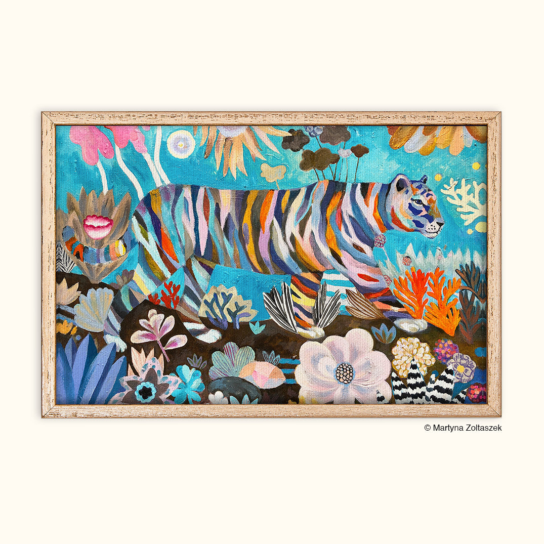 Striped Tiger | Framed Canvas Art