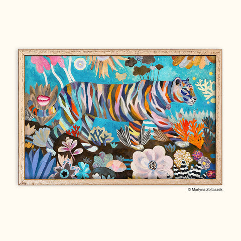 Striped Tiger Framed Canvas Art