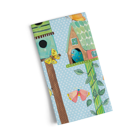 Art by Emily Reid, Birdhouse Lane Cotton Tea Towel, artistic cotton towels, cotton tea towels, kitchen decor, 100% cotton kitchen towel