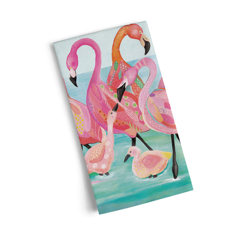 Art by Emily Reid, flamingo beach cotton tea towel, where to buy tea towels, tea towels for sale,
cool dish towels, cotton kitchen towels, colorful kitchen towels