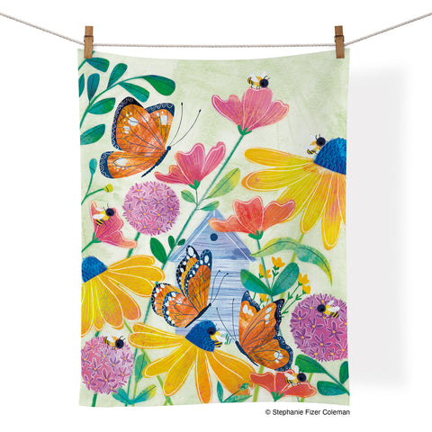 Butterflies & Bees Cotton Tea Towel