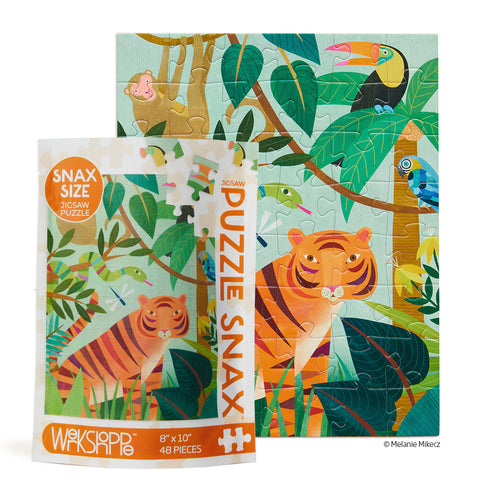In the Jungle 48 Piece Jigsaw Puzzle Snax, animals, travel size puzzles, gifts for kids, artist designed puzzles