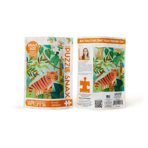 In the Jungle 48 Piece Jigsaw Puzzle Snax, animals, travel size puzzles, gifts for kids, artist designed puz