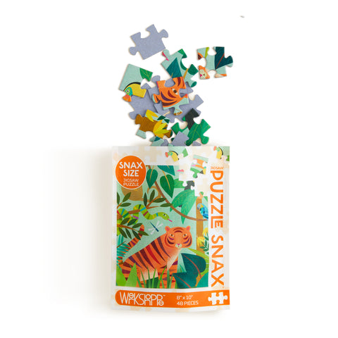 In the Jungle 48 Piece Jigsaw Puzzle Snax, animals, travel size puzzles, gifts for kids, artist designed puz