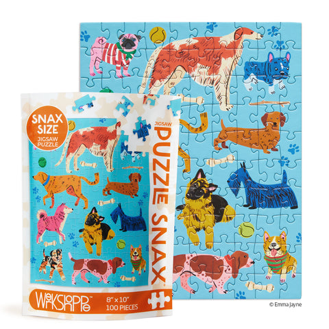 Pooches Playtime 100 Piece Jigsaw Puzzle, dog lovers, cute dogs, artist designed puzzles, Art by Emma Jayne