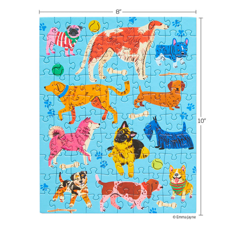 Pooches Playtime 100 Piece Jigsaw Puzzle, dog lovers, cute dogs, artist designed puzzles, Art by Emma Jayne