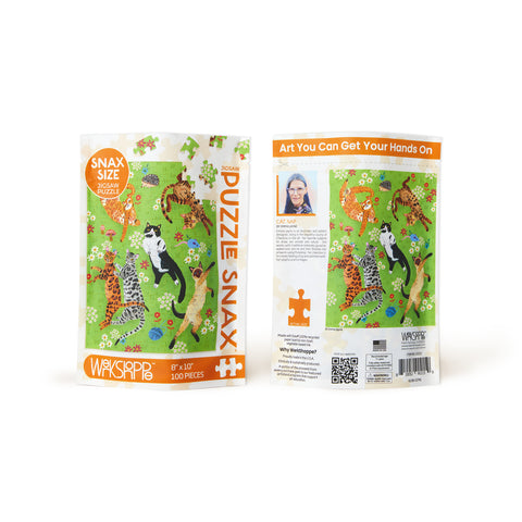 Cat Nap 100 Piece Jigsaw Puzzle, Art by Emma Jayne, cat lovers, travel size puzzles, gifts for kids