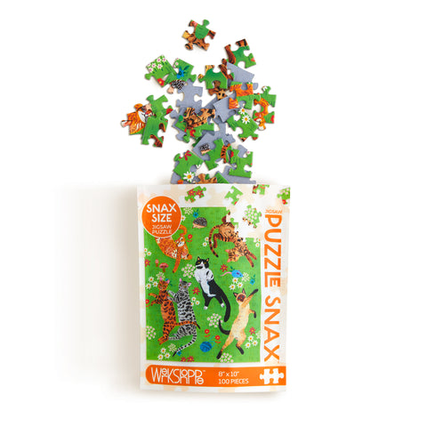 Cat Nap 100 Piece Jigsaw Puzzle, Art by Emma Jayne, cat lovers, travel size puzzles, gifts for kids