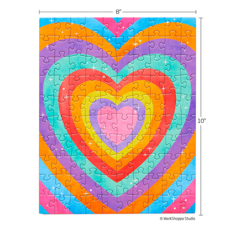 Velvet Heart 100 Piece Puzzle Snax, colorful heart puzzle for kids, puzzles for beginners, jigsaw puzzles for kids