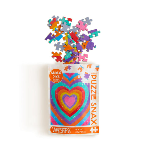 Velvet Heart 100 Piece Puzzle Snax, colorful heart puzzle for kids, puzzles for beginners, jigsaw puzzles for kids
