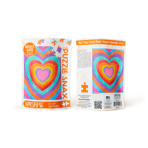 Velvet Heart 100 Piece Puzzle Snax, colorful heart puzzle for kids, puzzles for beginners, jigsaw puzzles for kids
