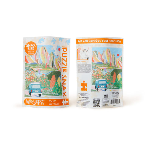 Day Tripping 100 Piece Jigsaw Puzzle, Art by Marina Ester Castaldo, 100 piece puzzle for kids, artist designed puzzles, scenic landscape