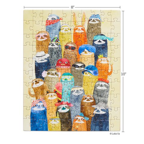 Sloth Party 100 Piece Jigsaw Puzzle