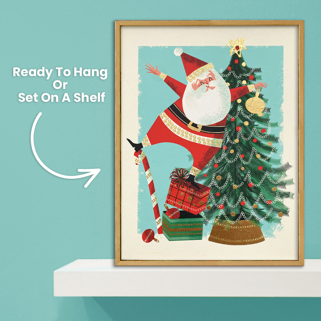 Tippy Santa | Holiday Framed Wall Decor