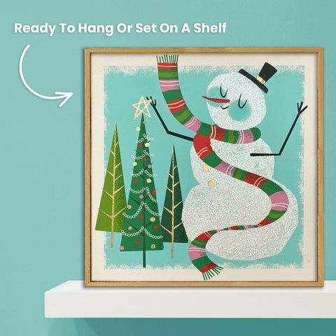 Trimming The Tree Holiday Framed Canvas Art
