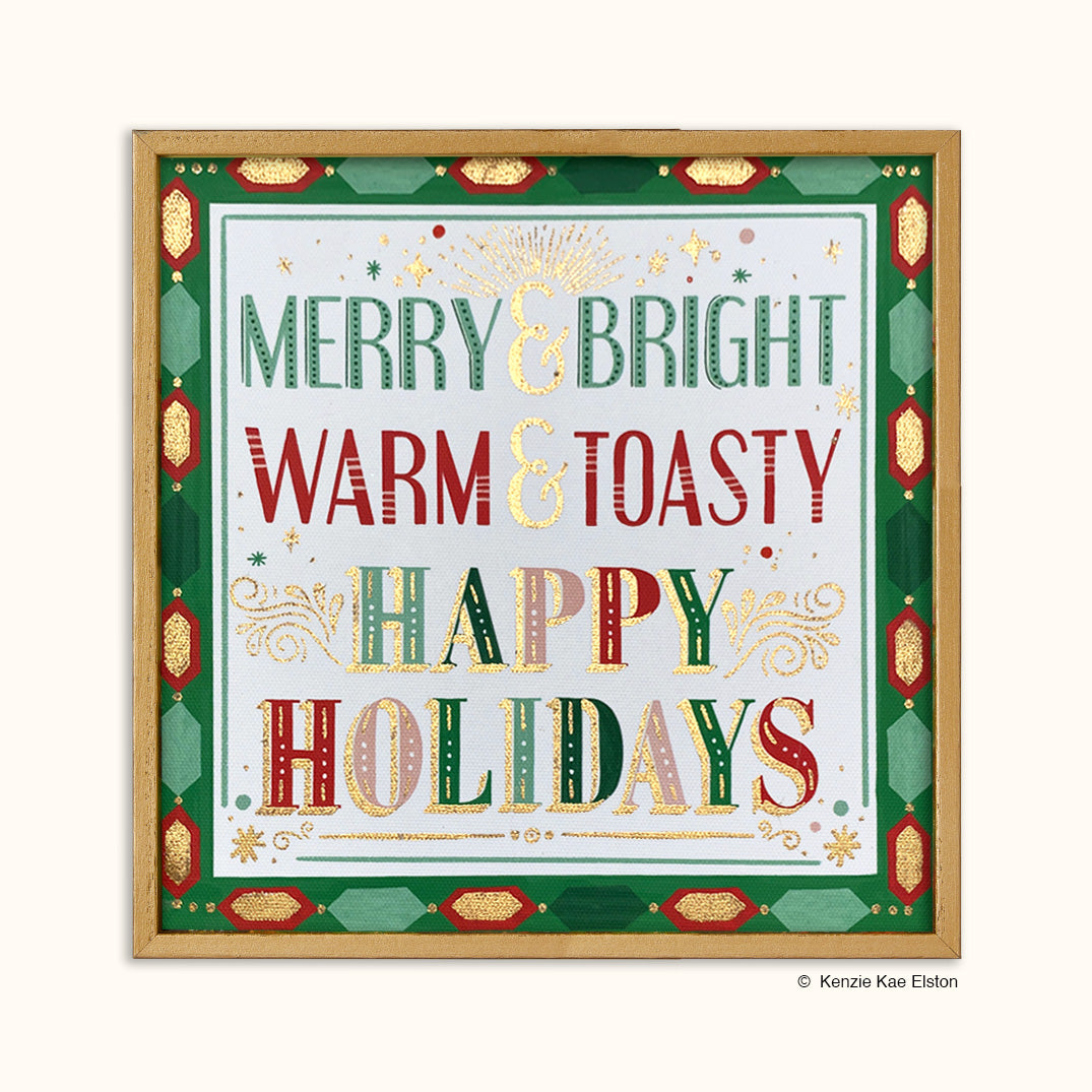 Merry and Bright | Holiday Framed Canvas Art