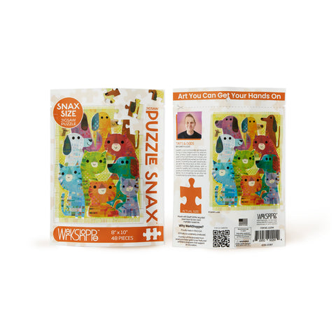Tats And Dods 48 Piece Kids Puzzle Snax, art by Gareth Lucas, dogs & cats puzzle for kids, puzzles for beginners, jigsaw puzzles for kids