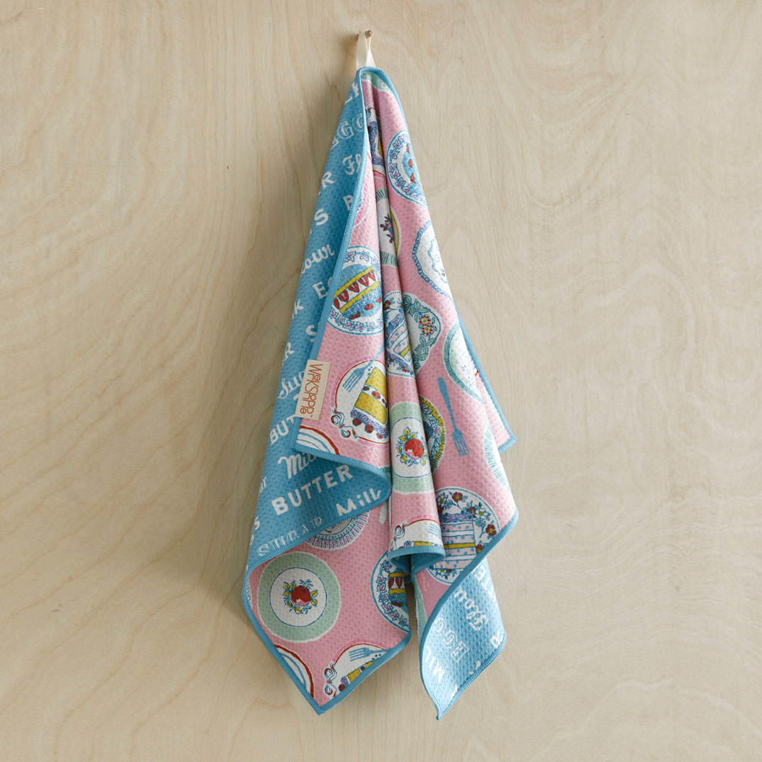 Art by Emily Taylor, piece of cake towel, baking lovers, cake art, best kitchen towels, microfiber tea towels, artist designed kitchen towels 