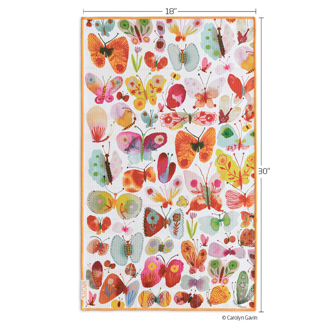 Art by Carolyn Gavin, Belize butterflies, eco-friendly microfiber towels, ultra-absorbent, quick drying
best kitchen towels, microfiber tea towels, artist designed kitchen towels,  colorful stripes