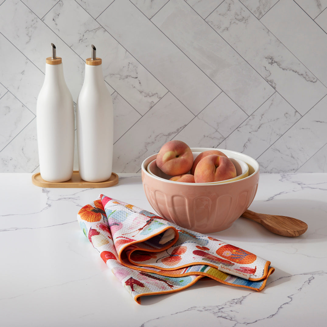 Art by Carolyn Gavin, Belize butterflies, eco-friendly microfiber towels, ultra-absorbent, quick drying
best kitchen towels, microfiber tea towels, artist designed kitchen towels,  colorful stripes