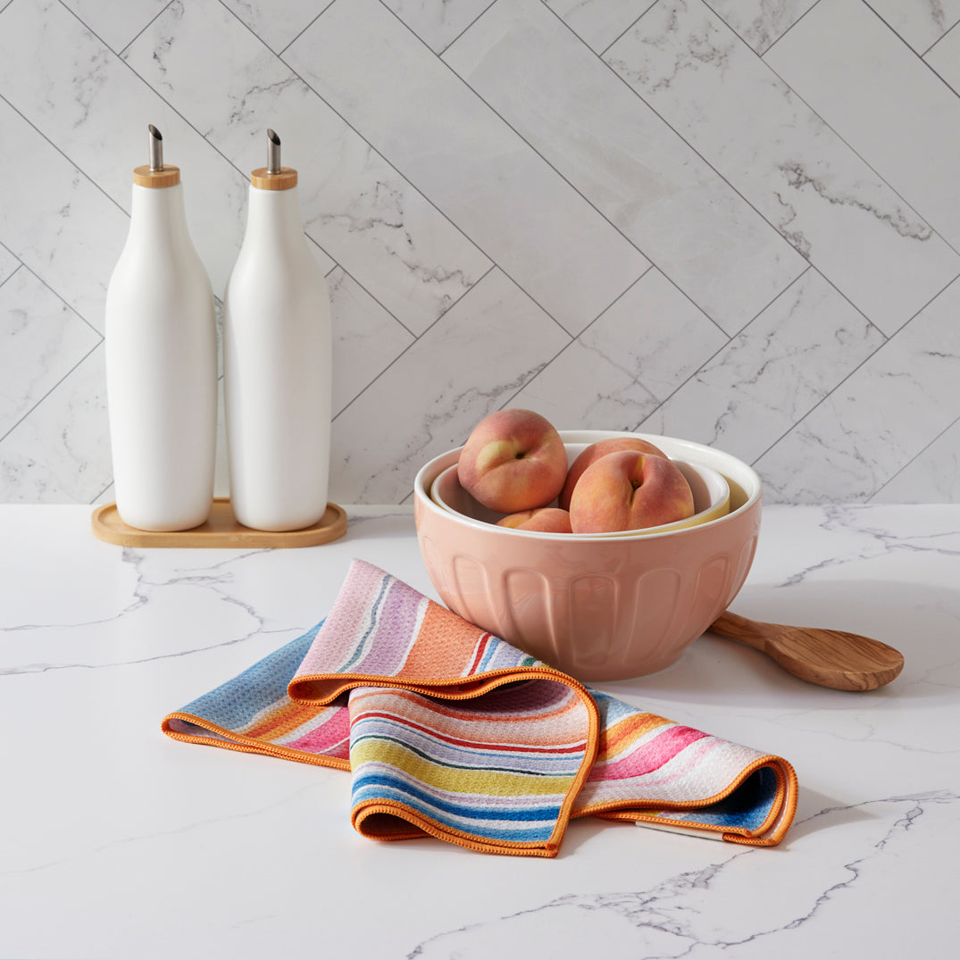 Art by Carolyn Gavin, Belize butterflies, eco-friendly microfiber towels, ultra-absorbent, quick drying
best kitchen towels, microfiber tea towels, artist designed kitchen towels,  colorful stripes