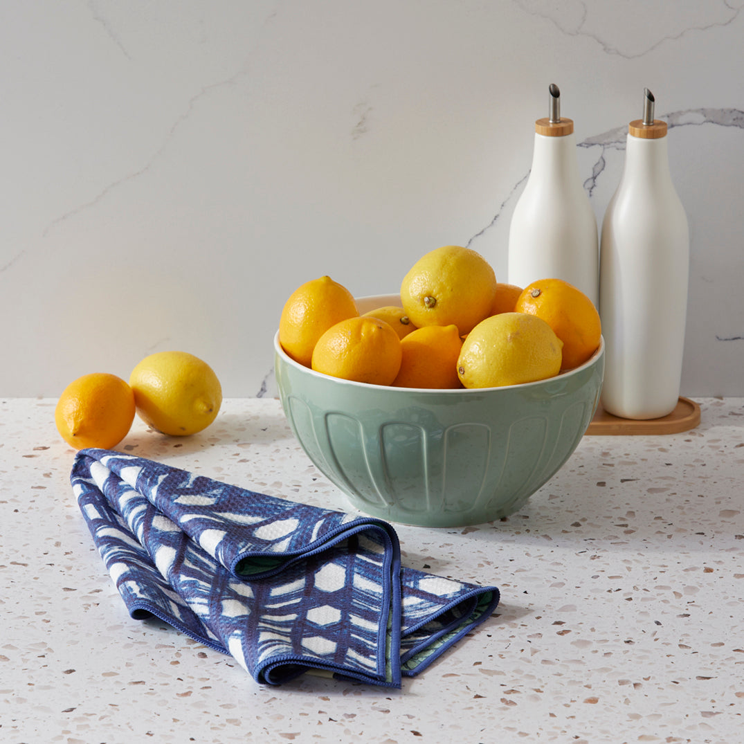 Indigo Lattice Microfiber Towel