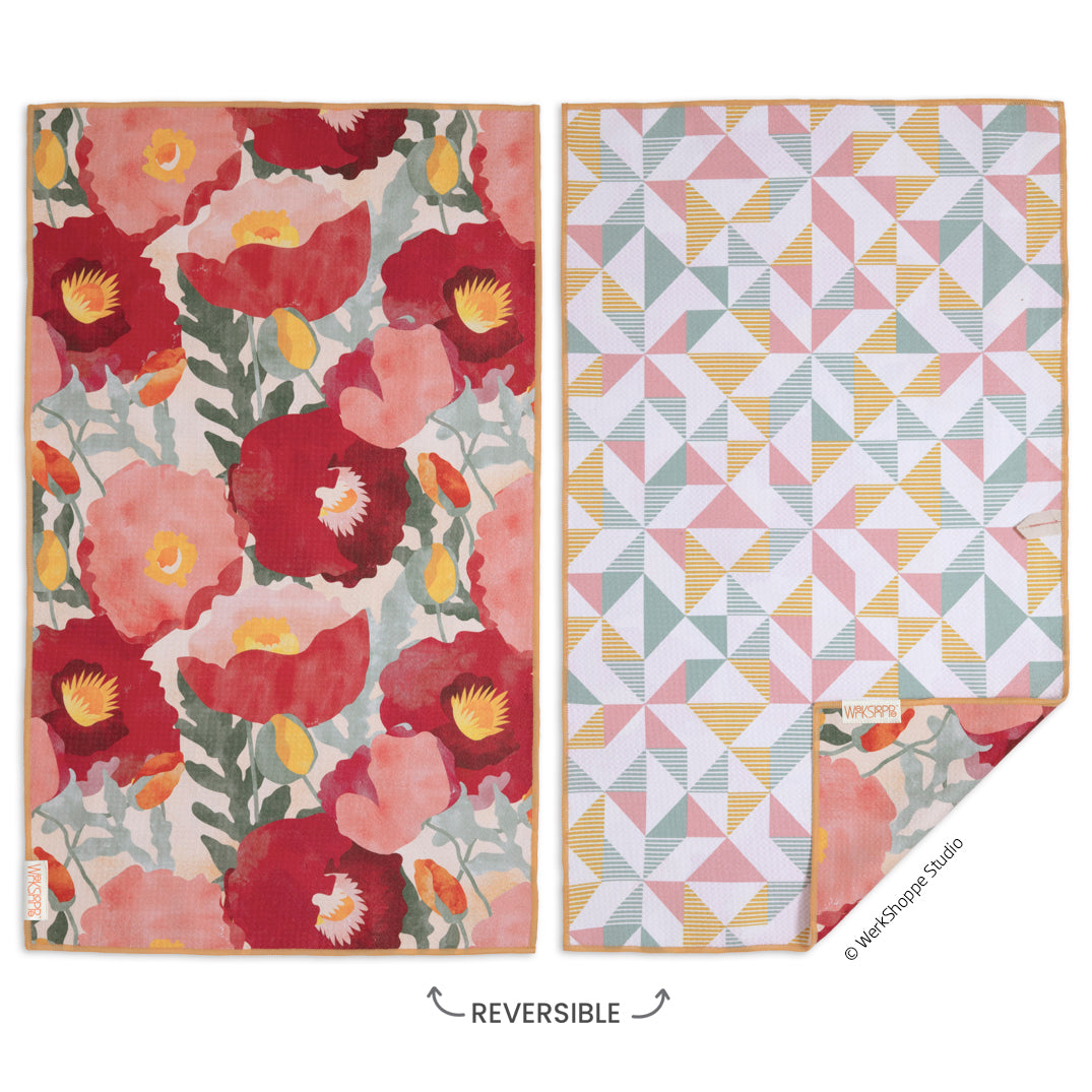 eco-friendly microfiber towels, ultra-absorbent, quick drying
best kitchen towels, microfiber tea towels, artist designed kitchen towels, poppies, florals