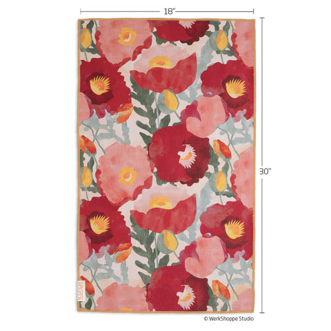 Abstract Poppies Microfiber Kitchen Dish Towel