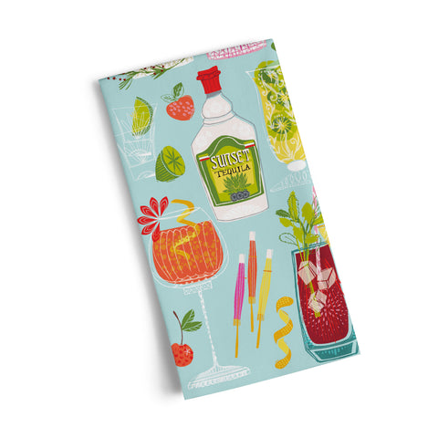 5 O'Clock Somewhere 100% Cotton Kitchen Tea Towel, artistic cotton towels, cotton tea towels, kitchen decor, 100% cotton kitchen towel, cocktail lovers