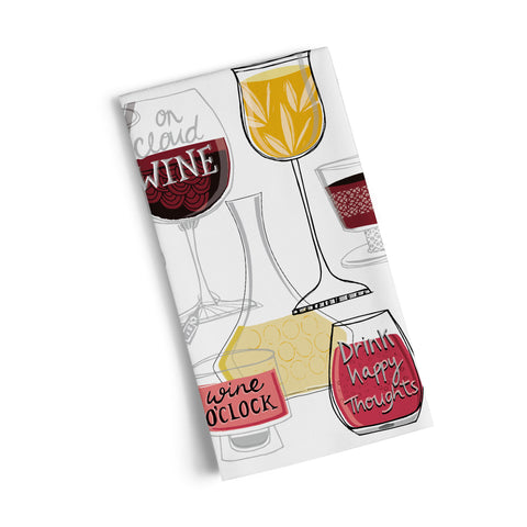 Wine Time 100% Cotton Kitchen Tea Towel