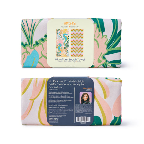 Art by Teresa Chan, seahorses microfiber beach towel, Lightweight, packable, machine washable, sand proof,
best microfiber beach towel, artist designed towels