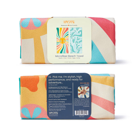 Sun And Sea Microfiber Go Big Towel, reversible microfiber beach towels, artistic towels, beach towel, quick-drying, sand proof