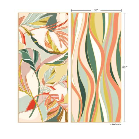 Art by Sarah Ochoa Uribe, exotic leaves microfiber go big beach pool towel, best microfiber beach towel, artist designed towels