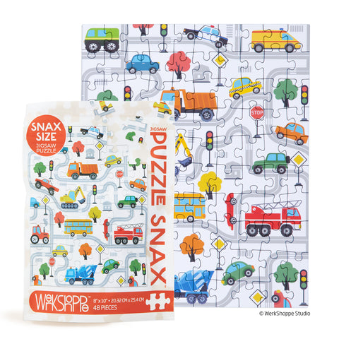 Trucks and Transportation 48 Puzzle Piece Snax, puzzles for beginners, jigsaw puzzles for kids
