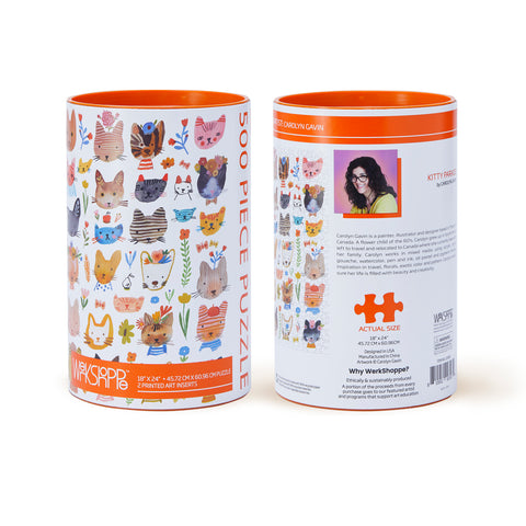 Art by Carolyn Gavin, kitty parade puzzle, cat lovers, 500 piece puzzles online, jigsaw puzzles