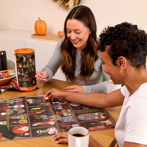 Agatha's Apothecary 1000 Piece Puzzle, art by helen black, jigsaw puzzle, 100% recycled & non-toxic, puzzle gifts, halloween,
artist designed puzzles, unique puzzles