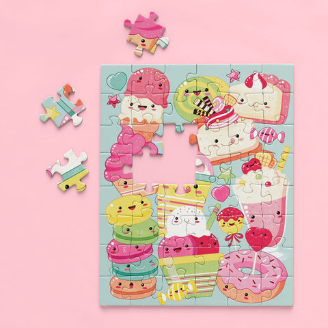 Yummy Yummy 48 Piece Puzzle Snax, desserts & treats puzzle for kids, travel size puzzles, gifts for kids