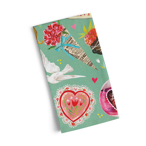 Art by Katie Daisy, valentines classics, valentines day, colorful towels, unique dish towels,
tea towels cotton, kitchen towels cotton
