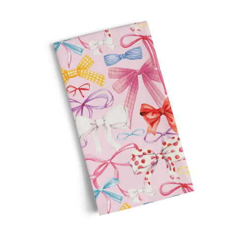 Ribbons & Bows 100% Cotton Tea Towel, ribbons & bows, pink towel, girly tea towel, cool dish towels, cotton kitchen towels