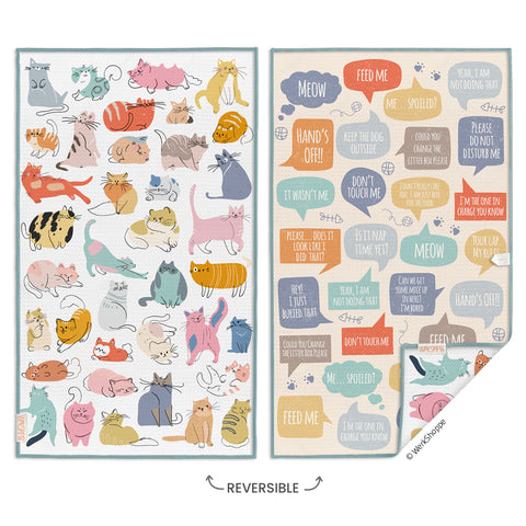 If Cats Could Talk, animal lovers, cats, reversible microfiber towels, artistic kitchen towels, kitchen towels
eco-friendly microfiber towels, ultra-absorbent, quick drying
